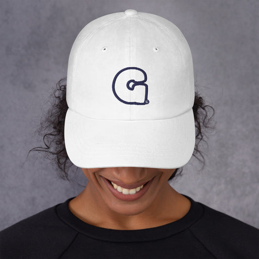 Grapes Logo Dad Hat. White