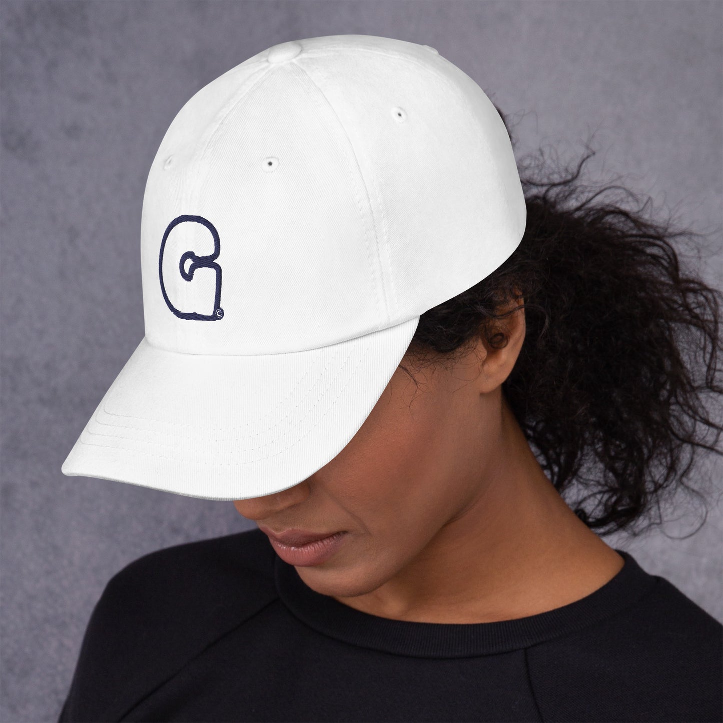 Grapes Logo Dad Hat. White