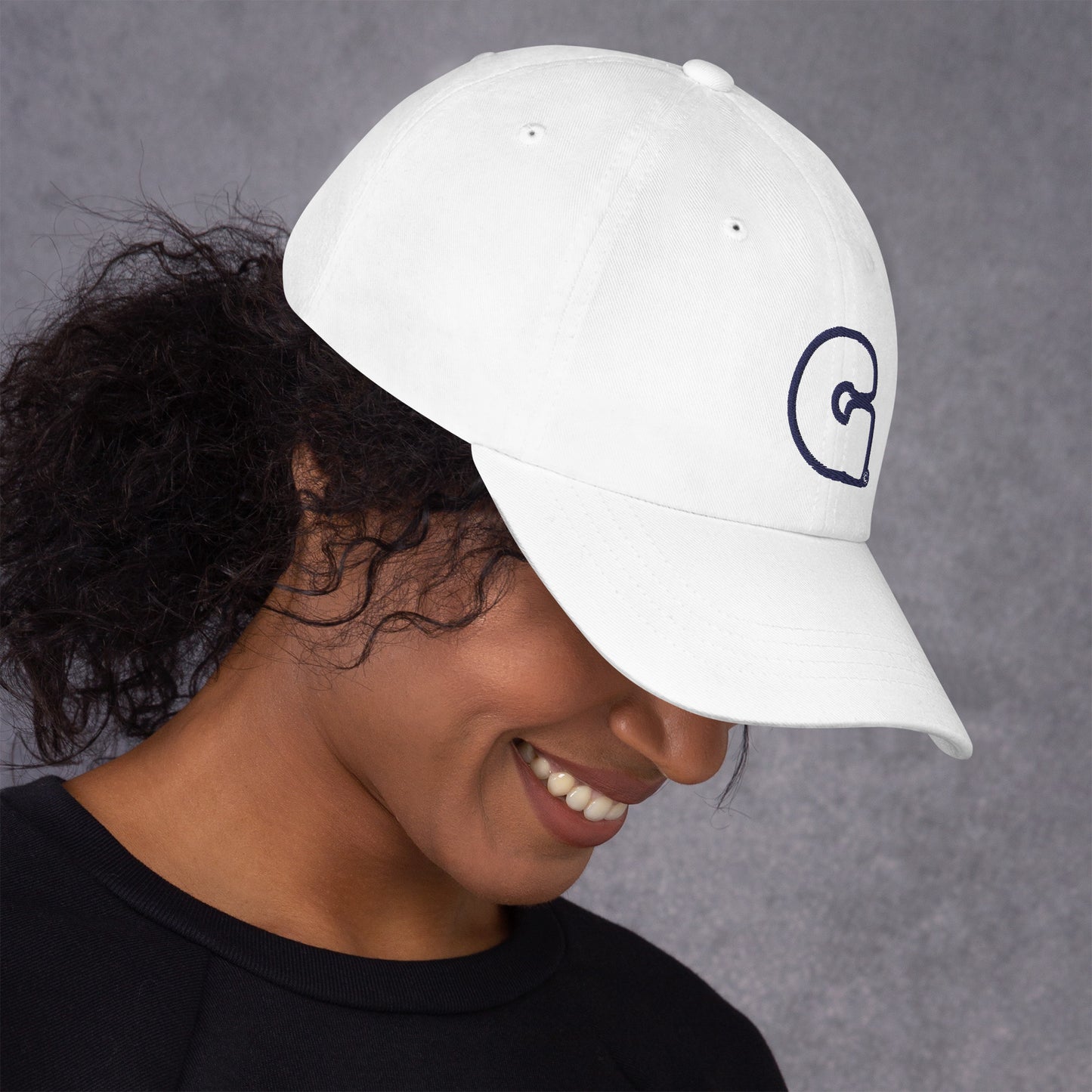 Grapes Logo Dad Hat. White