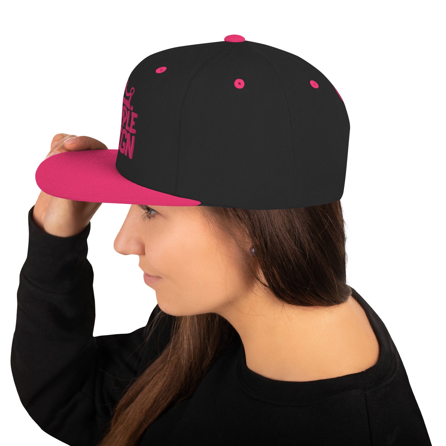 Grapes Reign Snapback Hat: Black & Pink