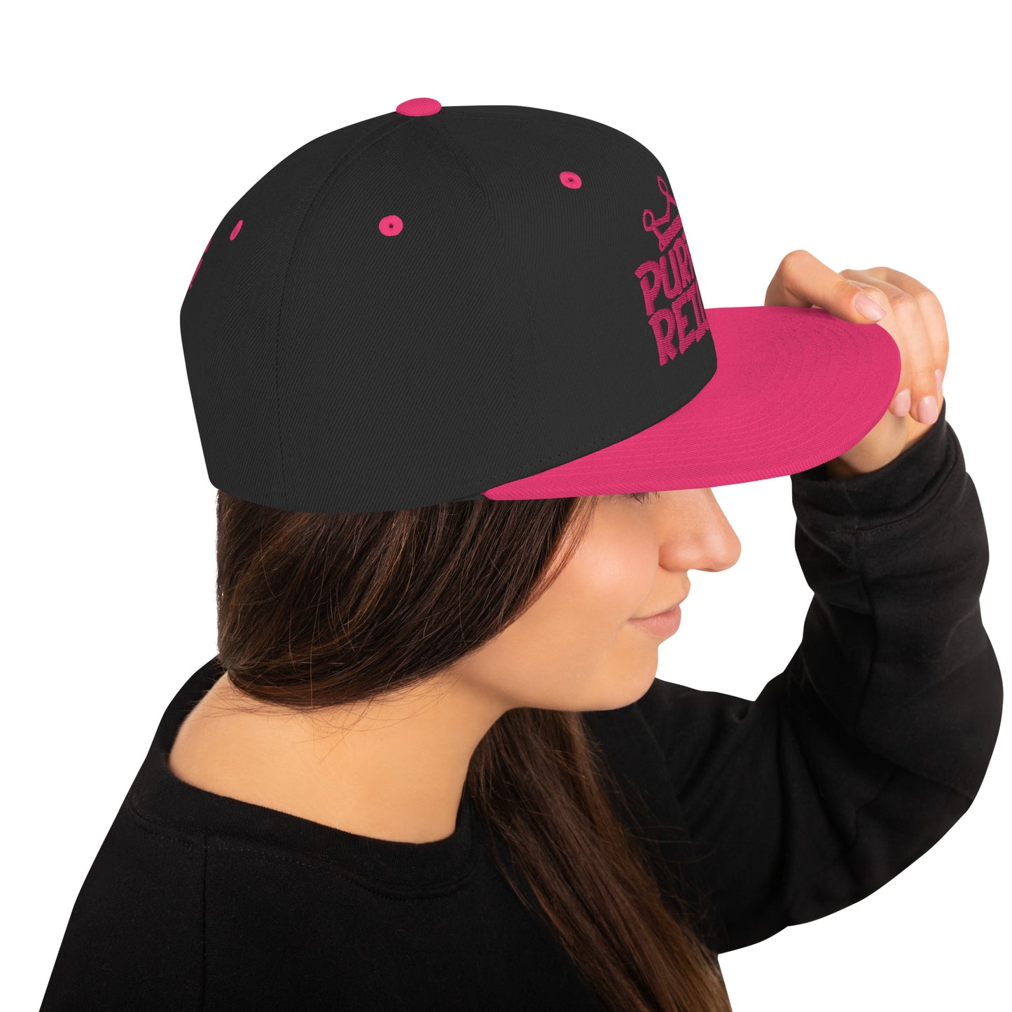 Grapes Reign Snapback Hat: Black & Pink