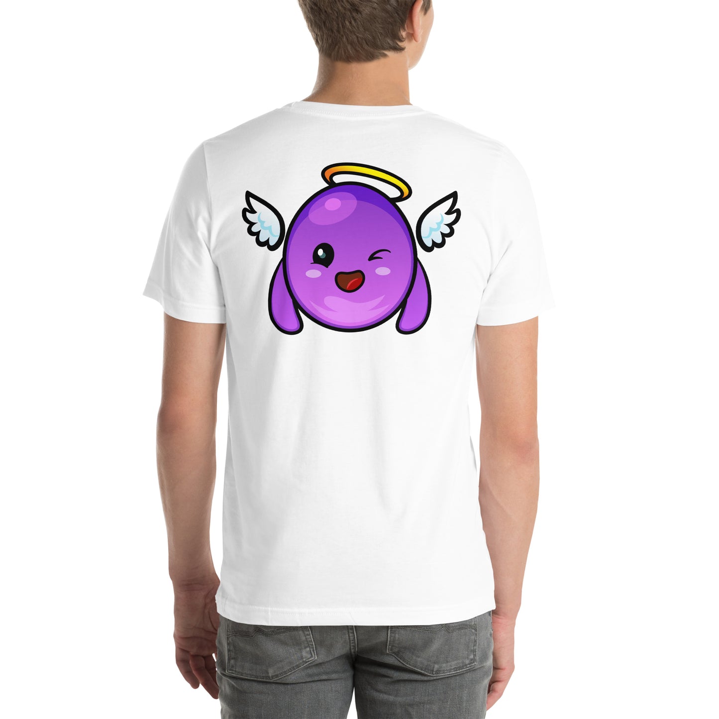 THE Angel Grapes T-Shirt. Heather/White