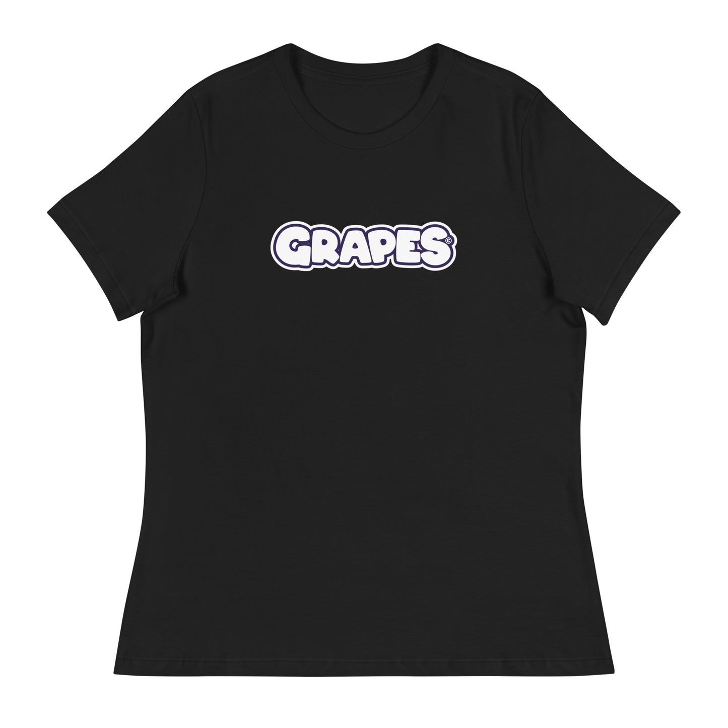 Grapes Logo Womens Relaxed T-Shirt Black