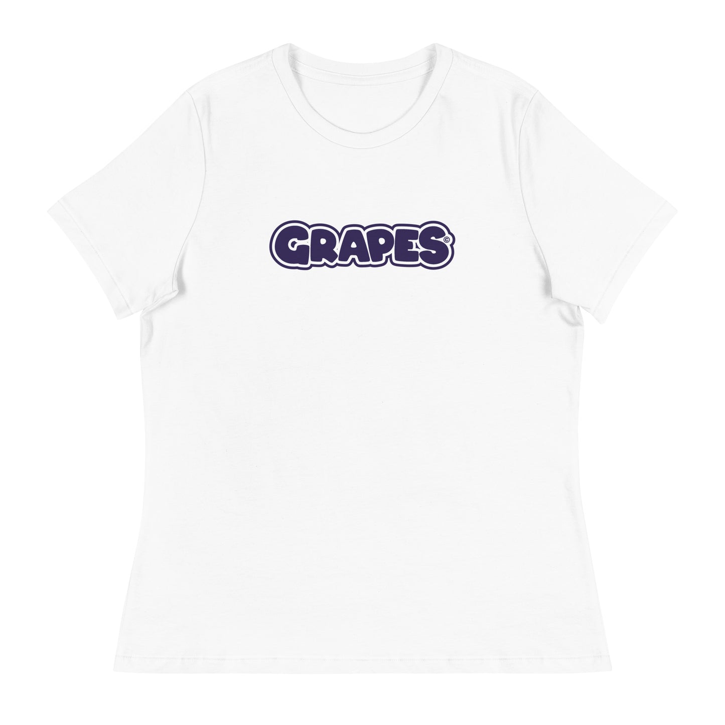 Grapes Logo Womens Relaxed T-Shirt White