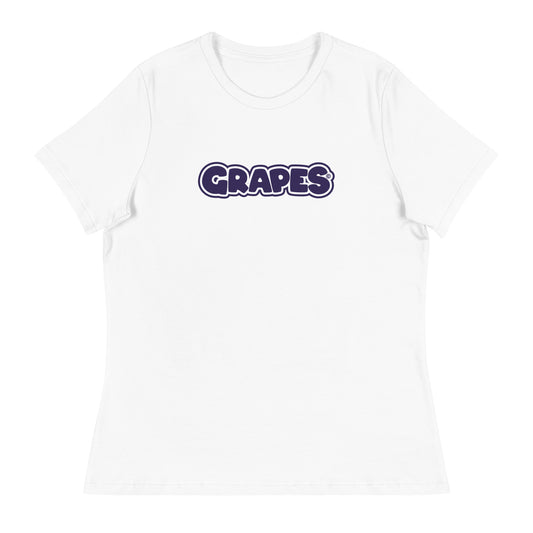 Grapes Logo Womens Relaxed T-Shirt White